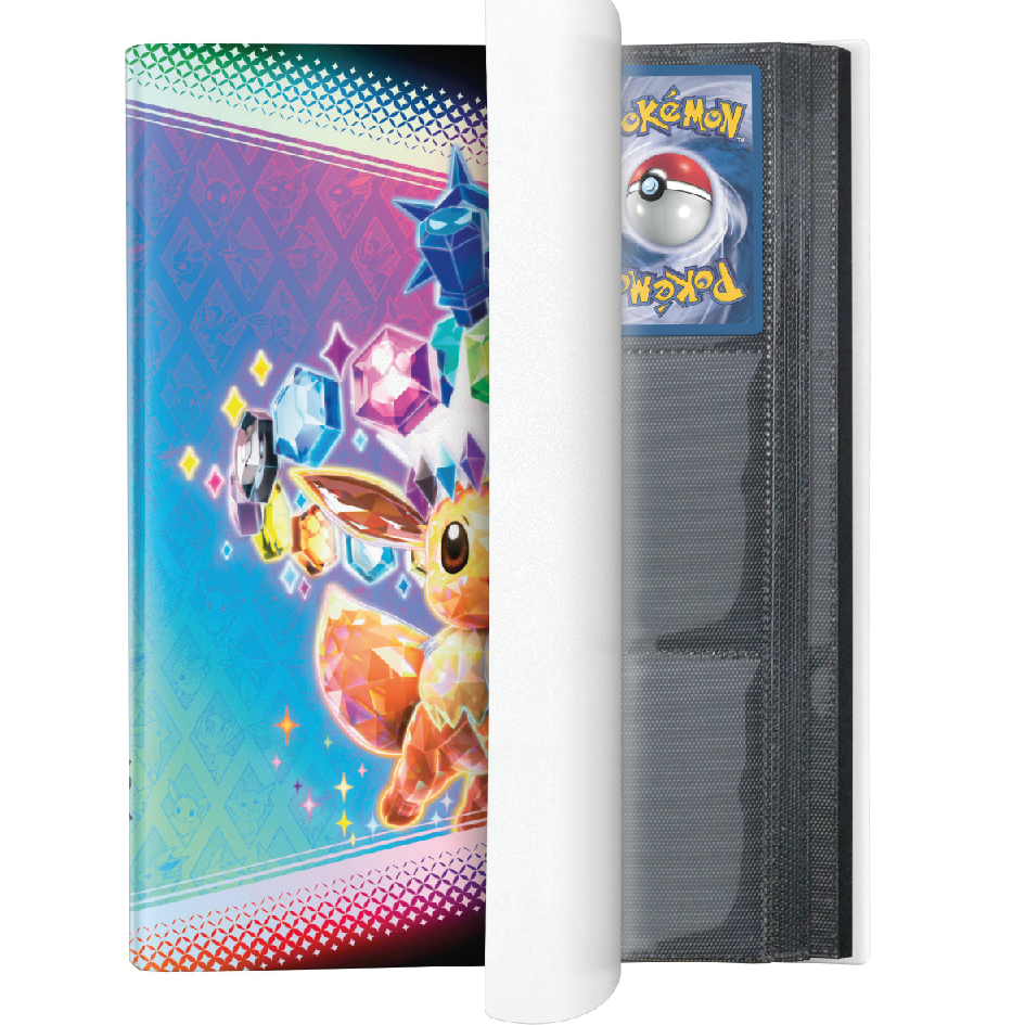 Sammelheft geöffnete Ansicht deutsche Ausführung von Pokémon prismatische Entwicklungen