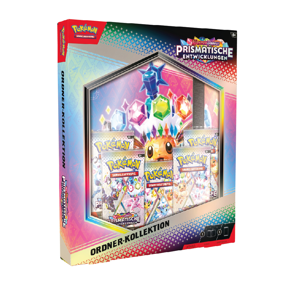 Porduktbild Verpackung Binder Collection deutsche Ausführung von Pokémon prismatische Entwicklungen