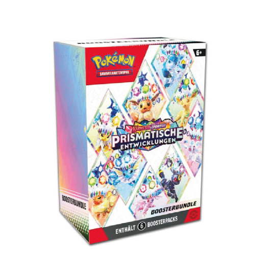 Produktbild  von Boosterbundle Pokémon Prismatische Entwicklungen mit 6 Booster Packs