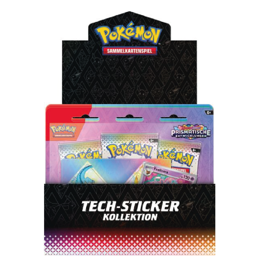 Bild der Tech-Sticker Kollektion von Pokémons Prismatischen Entwicklungen.
